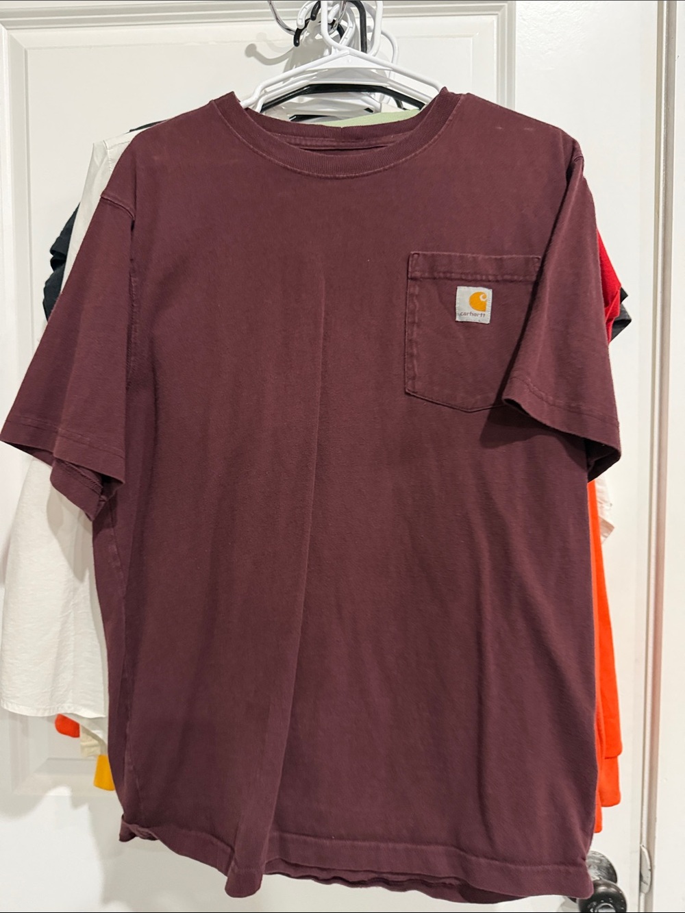 Carhartt Men’s Short-Sleeve Pocket T-Shirt in Burgundy